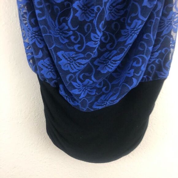 Janette Plus strapless Blue Lace Ruched side size 1XL - Picture 2 of 6